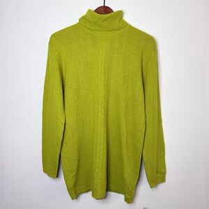 VTG Jeanne Pierre Angora Lambswool Turtleneck Sweater Green Y2K S NWT